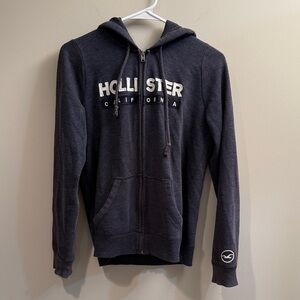 Hollister Dark Gray-Blue Zip-Up Sweater